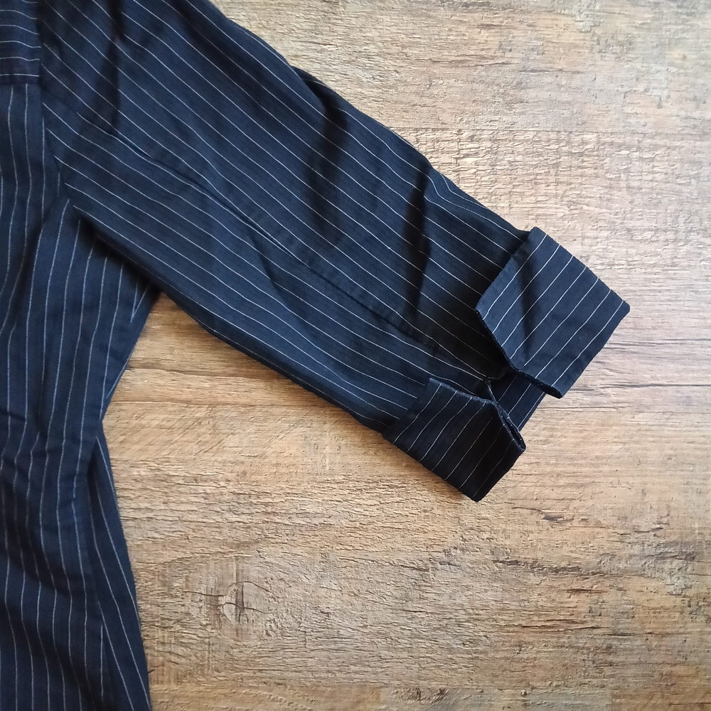 Worthington Black Pinstripe Blouse Size Small - Picture 5 of 6